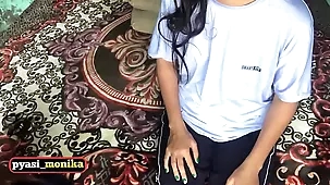 Indian teen Monika caught talking dirty and brutally fucked by pervy neighbor