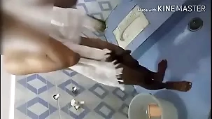 Indian teen man caught in the act of bathing with hidden telugu
