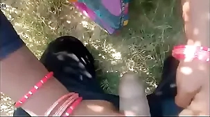 Indian teen gets her tight pussy filled with cum in the great outdoors