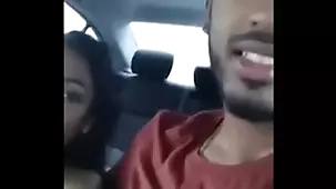 Indian wife cheats on her husband with her boyfriend in a car and gives him a hard blowjob