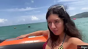 Katty West's outdoor anal adventure on a sunny island