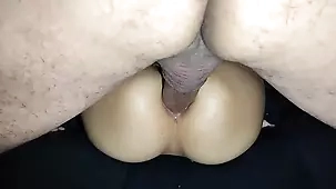 Authentic amateur anal and vaginal intercourse, with oral-to-anal play and cum-covered buttocks