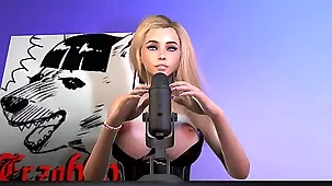 Petite blonde teen's first ASMR experience in 3D SFM animation
