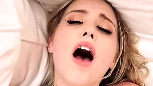 Chloe Couture, a stunning teen, begs for anal sex and a facial in an intimate POV session that features a hairy blowjob from a blonde