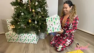 Selena Rayan's special video: Her curvy booty gets spanked and penetrated with a Christmas toy
