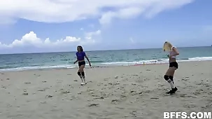 Mischievous beach volleyball players busted on camera