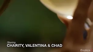 Valentina Nappi and Charity Crawford enjoy a romantic threesome with Chad Alva