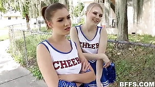 Cumshot-filled cheerleader auditions with hidden camera footage